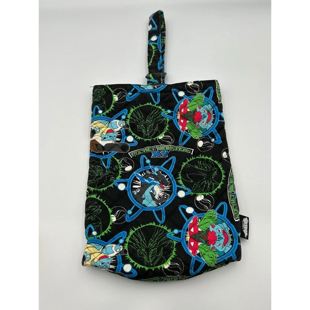 Pokemon Pocket Monsters XY Quilted Bag Mega Charizard Venusaur Blastoise Black